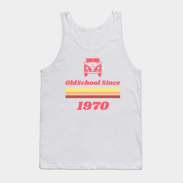 Old School Since 1970 Tank Top by Evlar